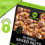 Nut Cravings - Mixed Nuts (In Shell) in Reusable Seagrass Tray + Ribbon (48oz - 3 LB) Packed Fresh in Resealable Bag - Healthy Snack, Protein Food, All Natural, Keto Friendly, Vegan, Kosher