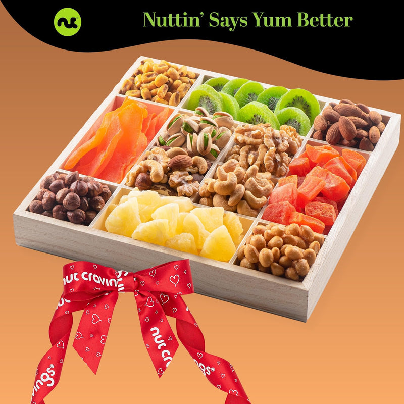 Dried Fruit & Mixed Nuts Gift in Wooden Tray NCG100067