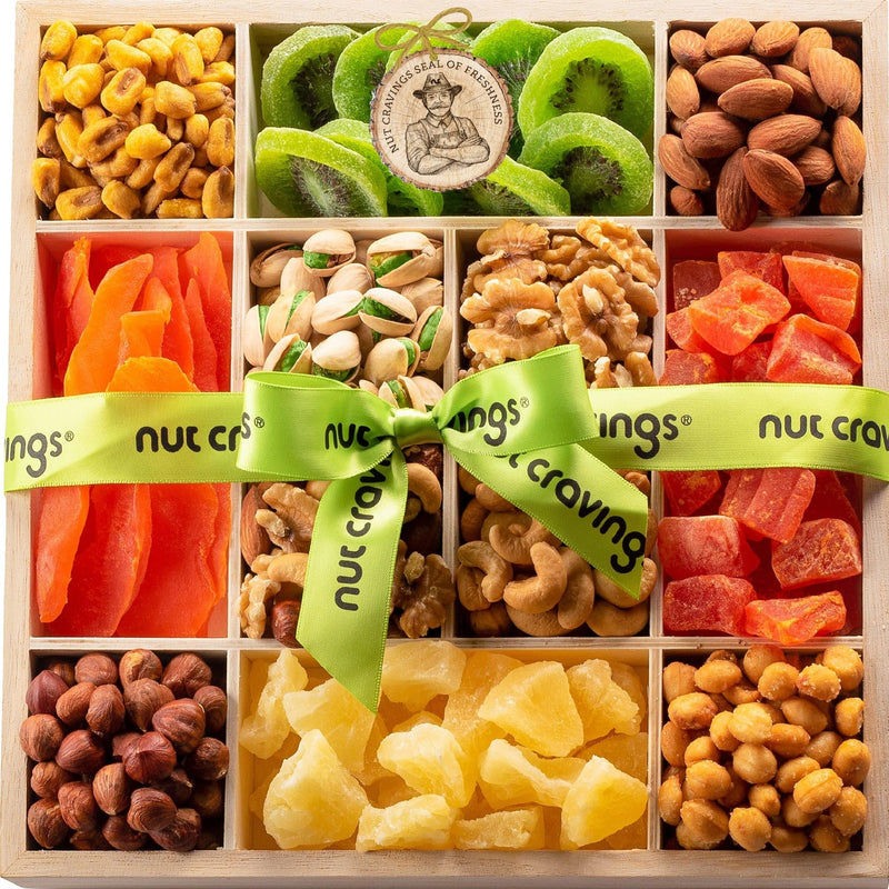 Mixed Nuts & Dried Fruit Wood Tray NCG100021