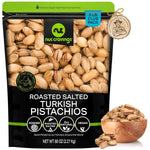 Nut Cravings - Roasted & Lightly Salted Turkish Pistachios Antep (16oz - 1 LB) Packed Fresh in Resealable Bag - Nut Snack - Healthy Protein Food, All Natural, Keto Friendly, Vegan, Kosher