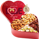 Nuts Gift Basket in Heart Box (4 Piece Assortment) NCG100052